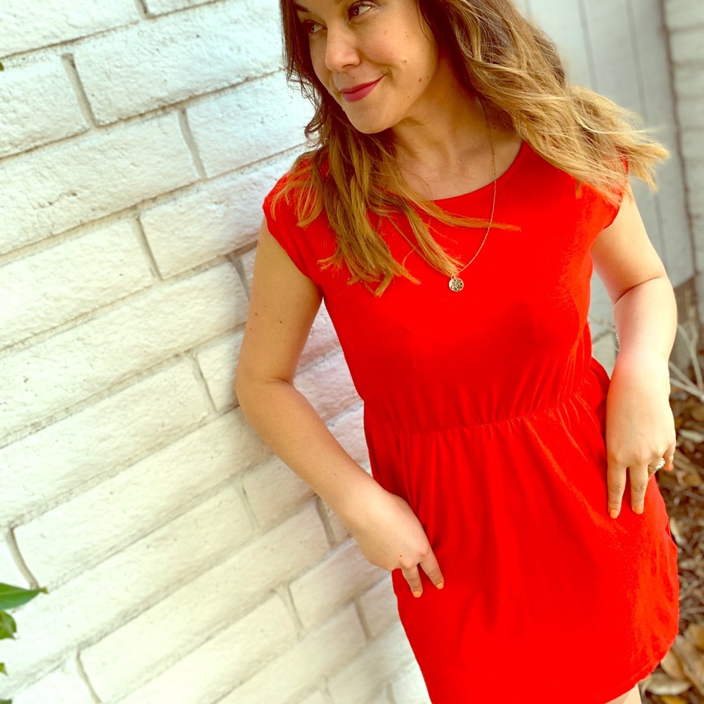 H&M’s Basic Dress in Red/Coral